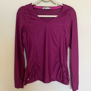 Athleta Wick It Good Lace Back Long Sleeve Running Hiking shirt